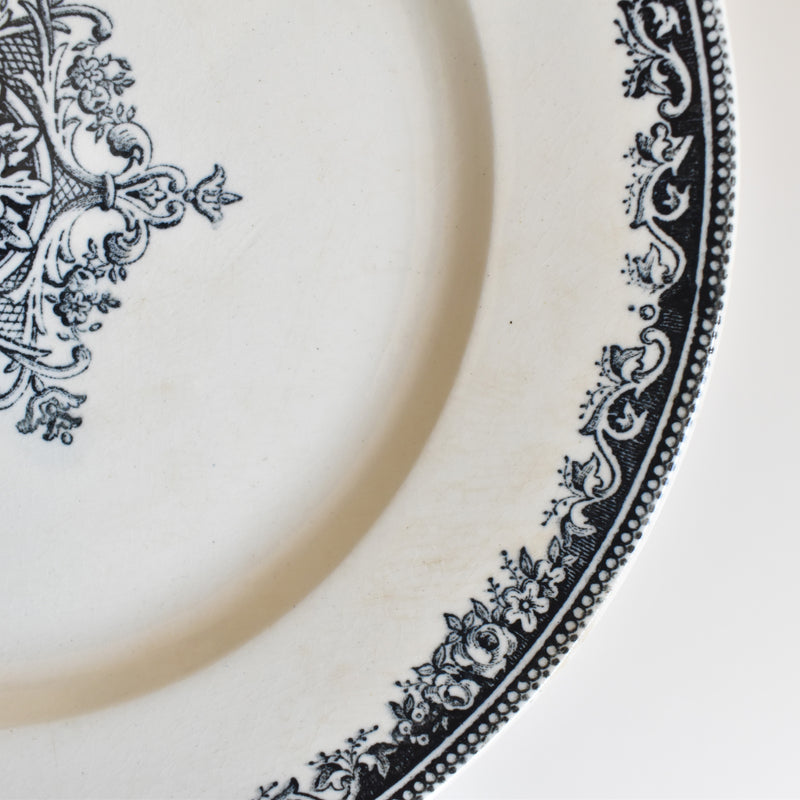 Antique Plate Jules Vieillard Bordeaux Guirlande D