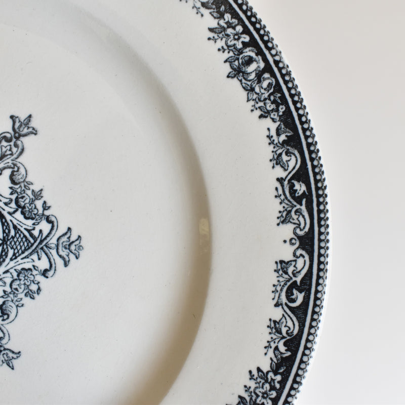 Antique Plate Jules Vieillard Bordeaux Guirlande D