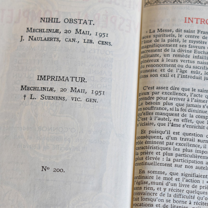 Vintage Book Missel quotidien et vesperal complet