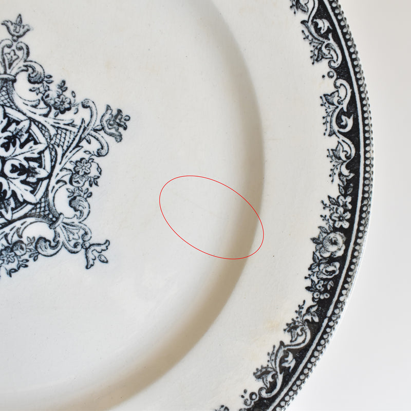 Antique Plate Jules Vieillard Bordeaux Guirlande D