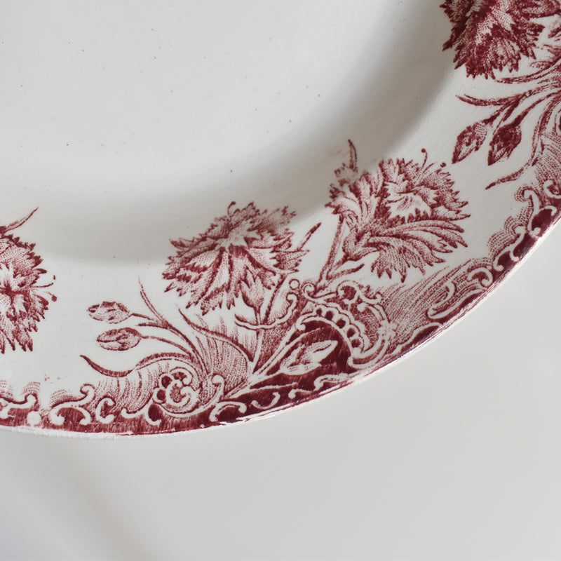 Antique Deep Dish Plate, Saint-Amand Œillets