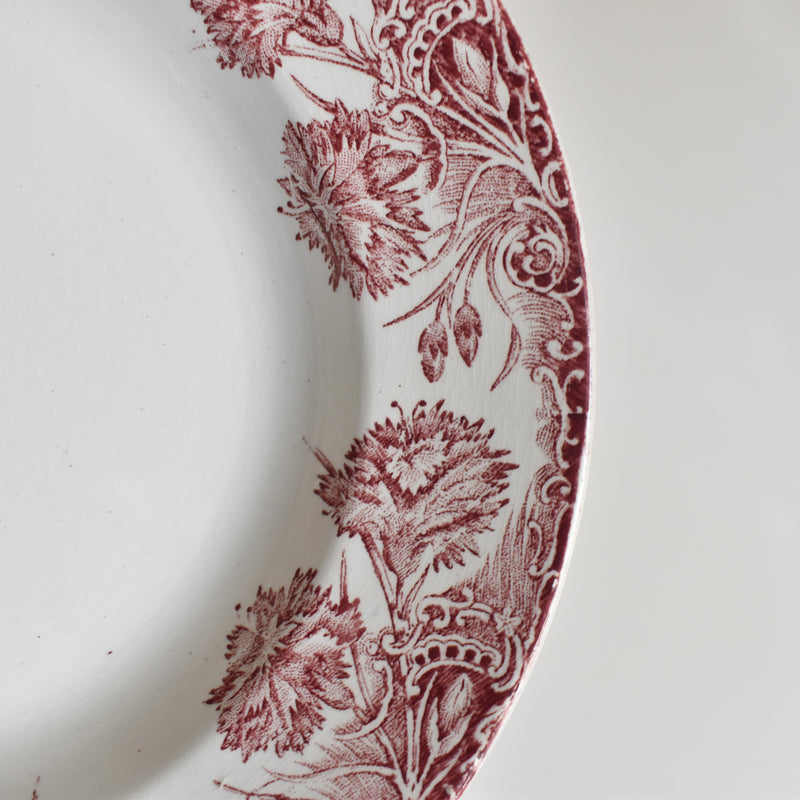 Antique Deep Dish Plate, Saint-Amand Œillets
