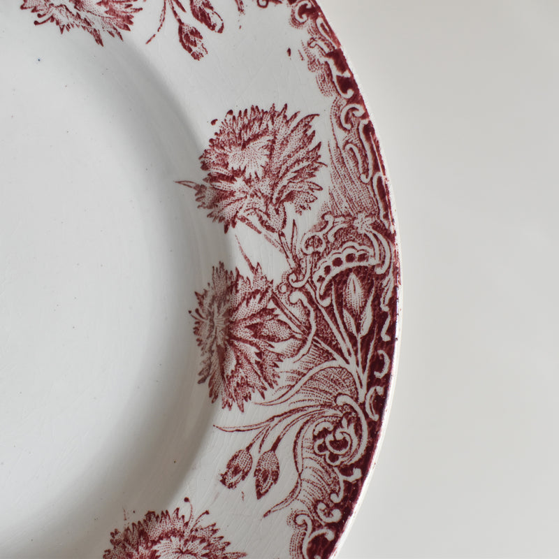 Antique Deep Dish Plate, Saint-Amand Œillets