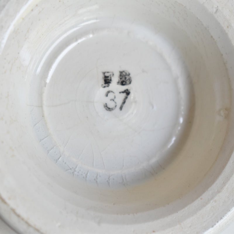 Vintage Cafe au Lait Bowl, Badonviller, Basque pattern