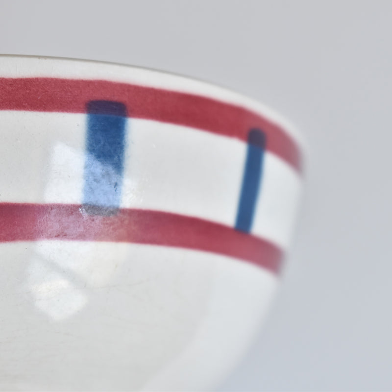 Vintage Cafe au Lait Bowl, Badonviller, Basque pattern