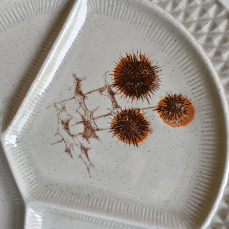 Vintage Fondue Plate, Sarreguemines, Chardons B