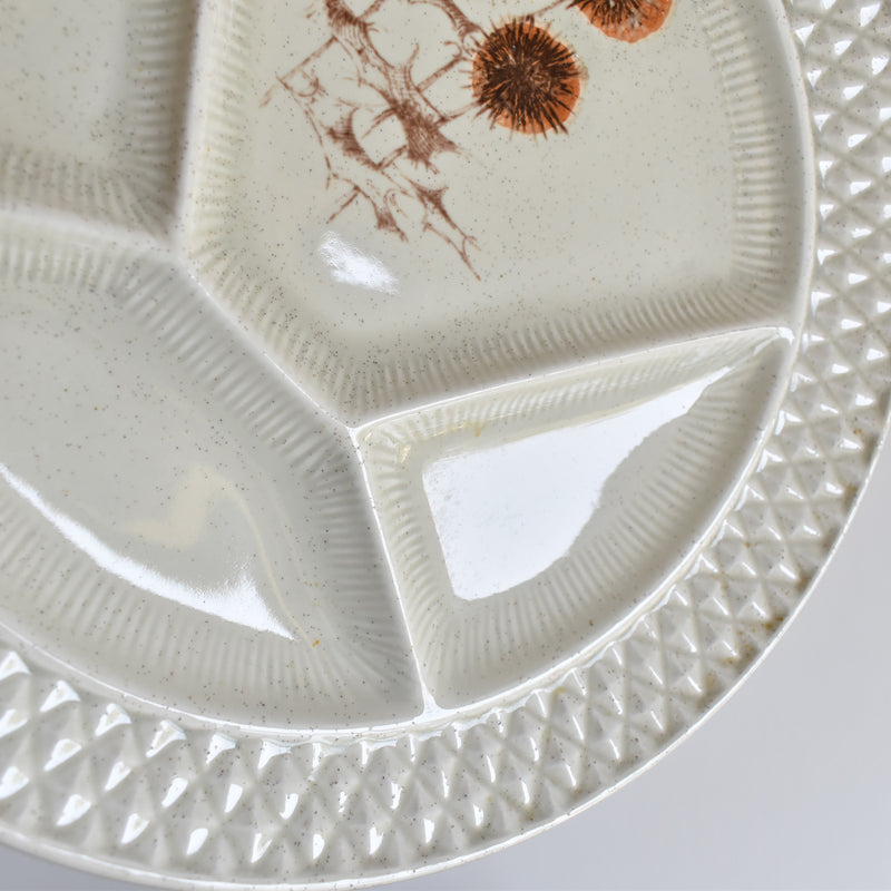 Vintage Fondue Plate, Sarreguemines, Chardons B