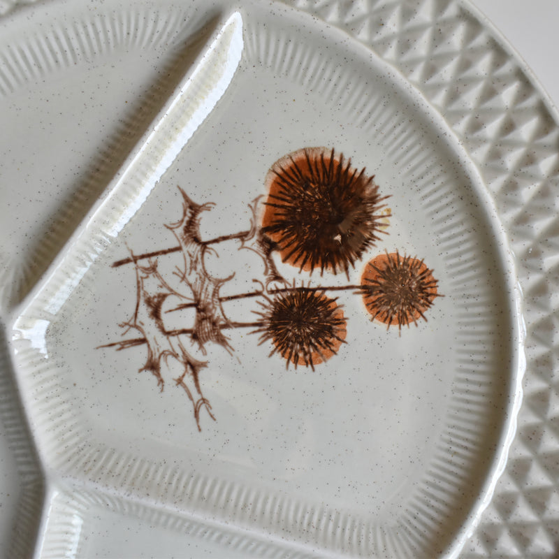 Vintage Fondue Plate Sarreguemines Chardons C
