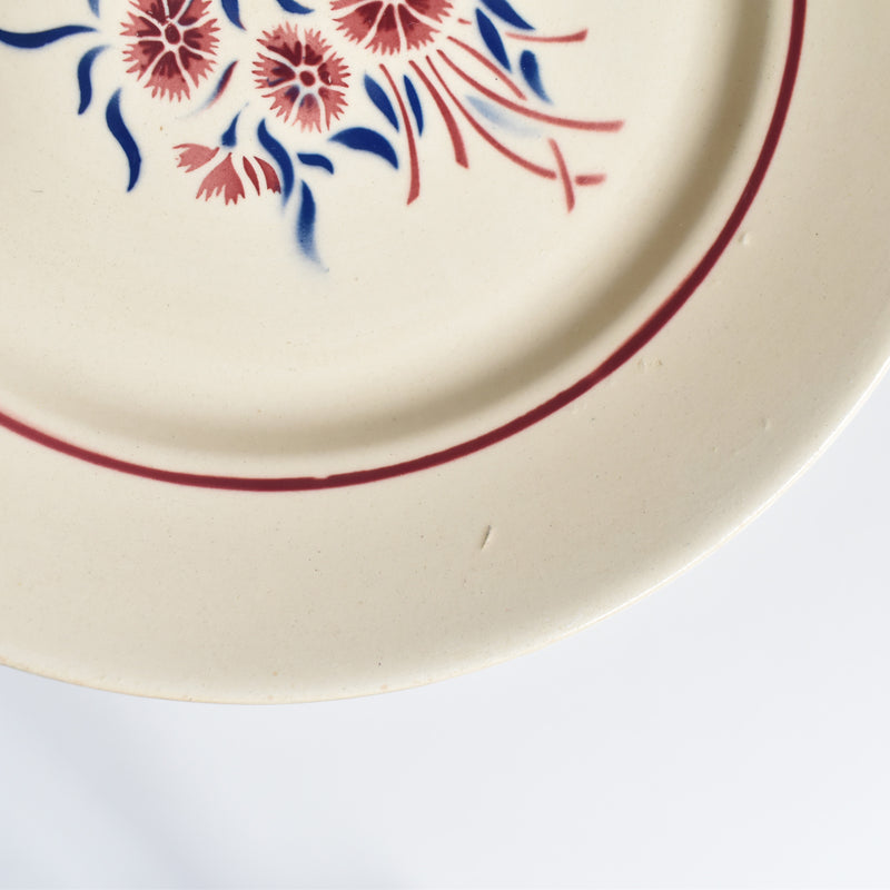 Antique dessert plate, Badonviller, Francine A