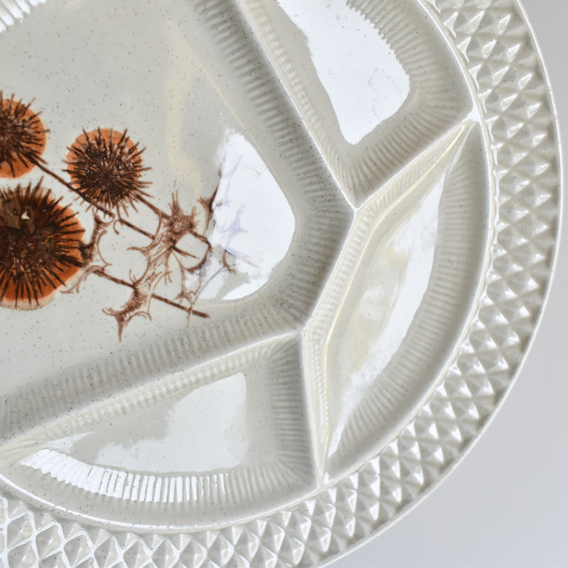 Vintage Fondue Plate Sarreguemines Chardons C