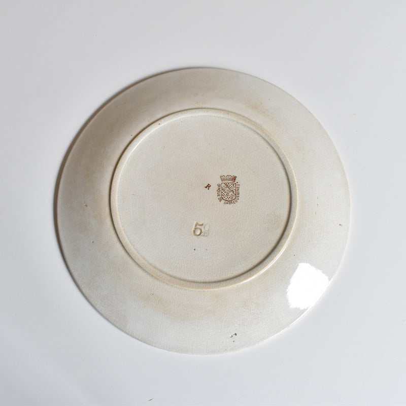 Antique Dessert Plate, Sarreguemines, Opaque de Sarreguemines A