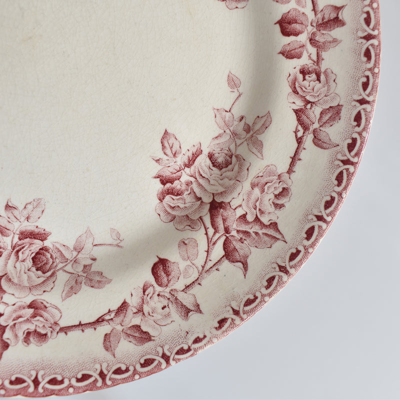 Antique Dessert Plate CHOISY LE ROI Roses