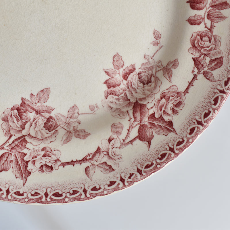 Antique Dessert Plate CHOISY LE ROI Roses