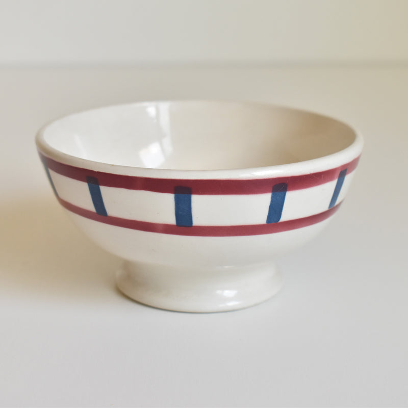 Vintage Cafe au Lait Bowl, Badonviller, Basque pattern