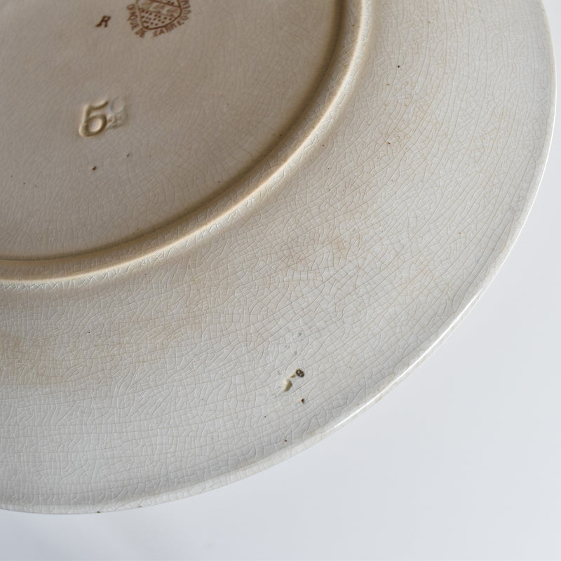 Antique Dessert Plate, Sarreguemines, Opaque de Sarreguemines A