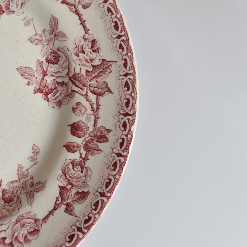 Antique Dessert Plate CHOISY LE ROI Roses