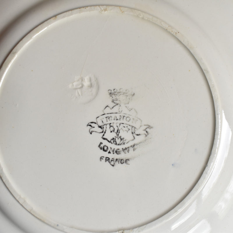 Antique dessert plate, Longwy, Trianon B