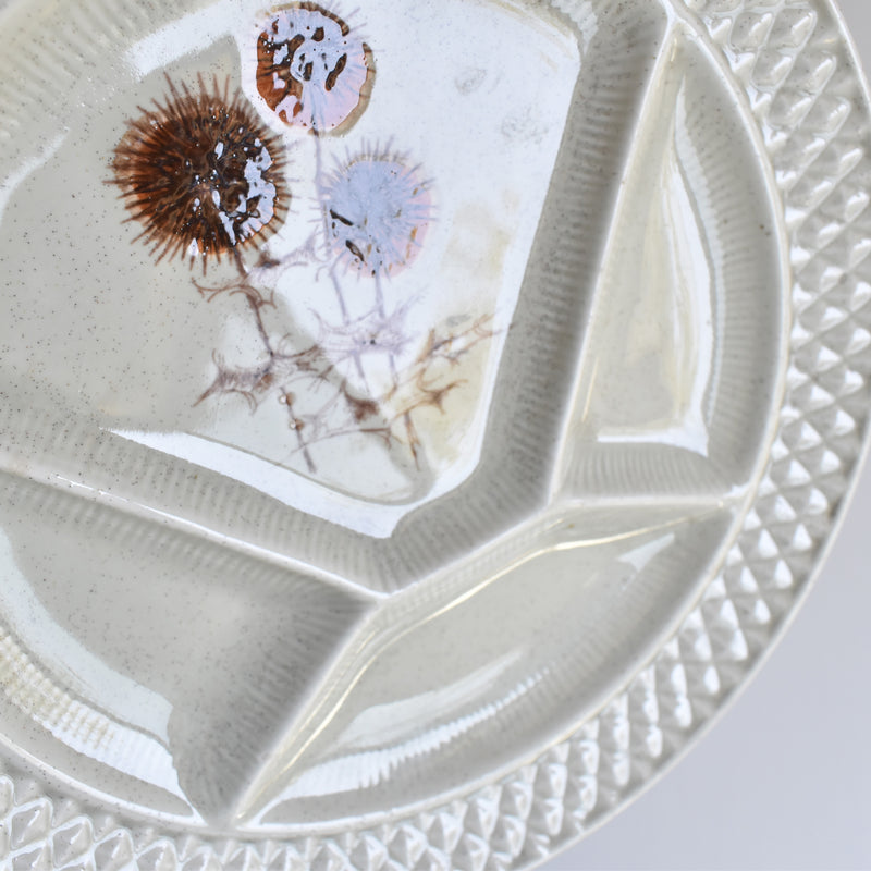 Vintage Fondue Plate Sarreguemines Chardons D