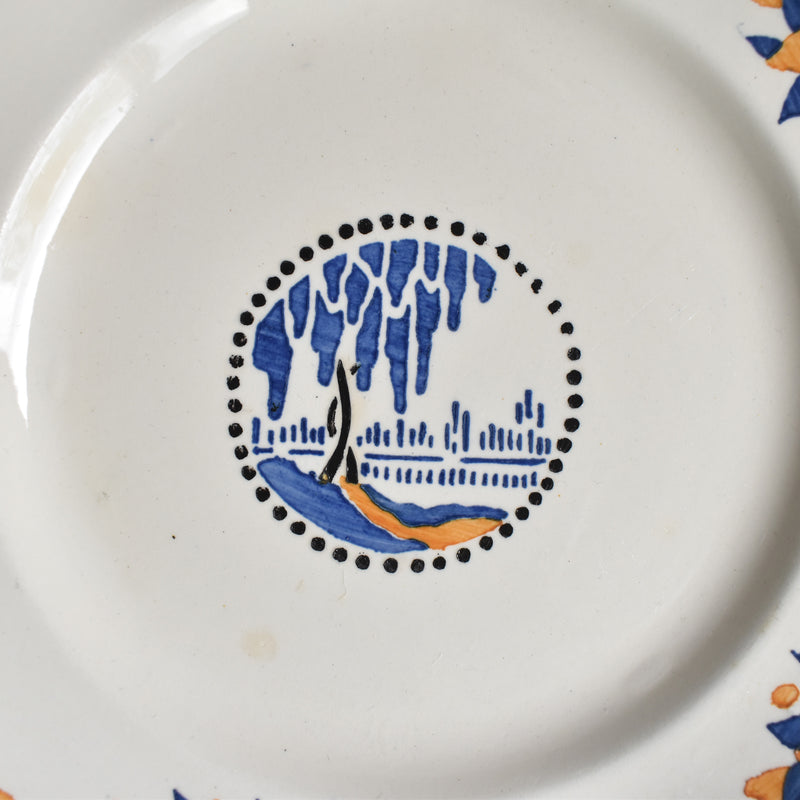 Antique dessert plate, Longwy, Trianon B