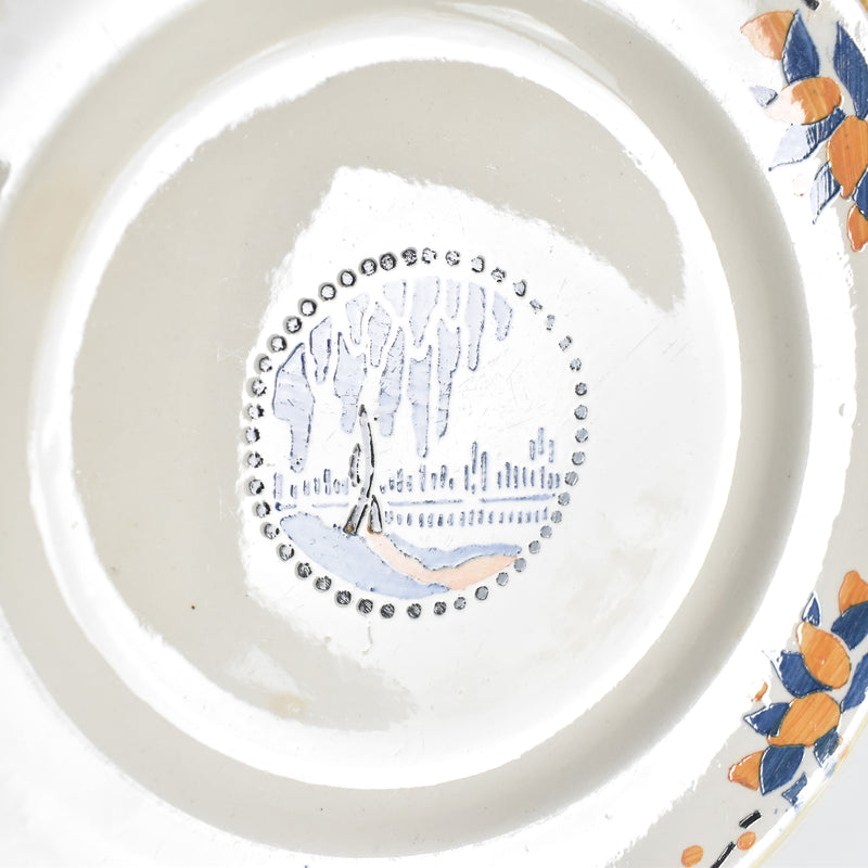Antique dessert plate, Longwy, Trianon B