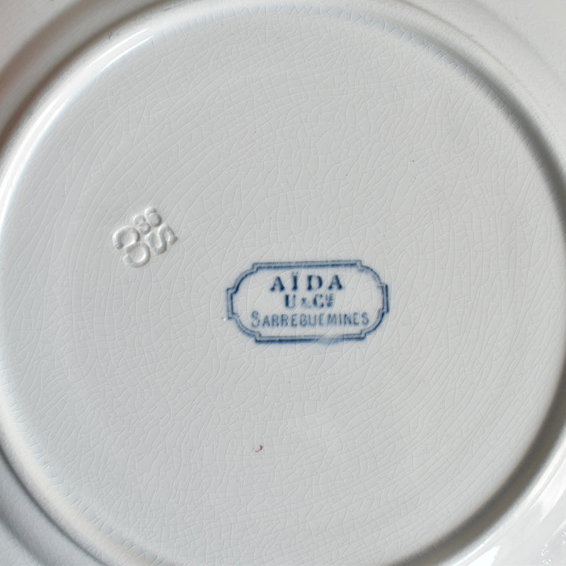 Antique Plate U&C Sarreguemines Aïda