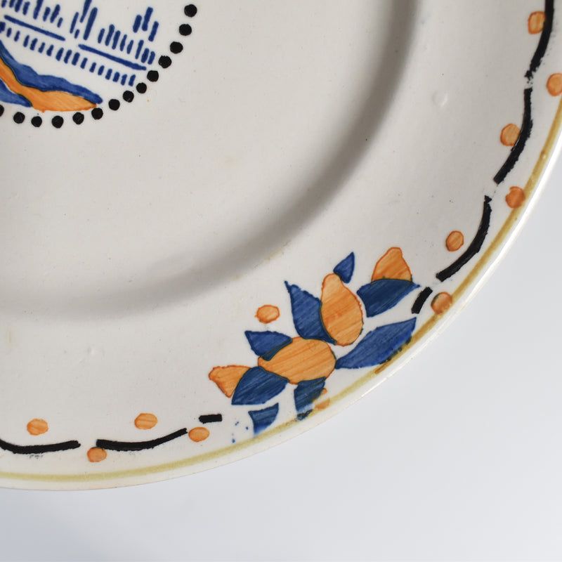 Antique dessert plate, Longwy, Trianon B