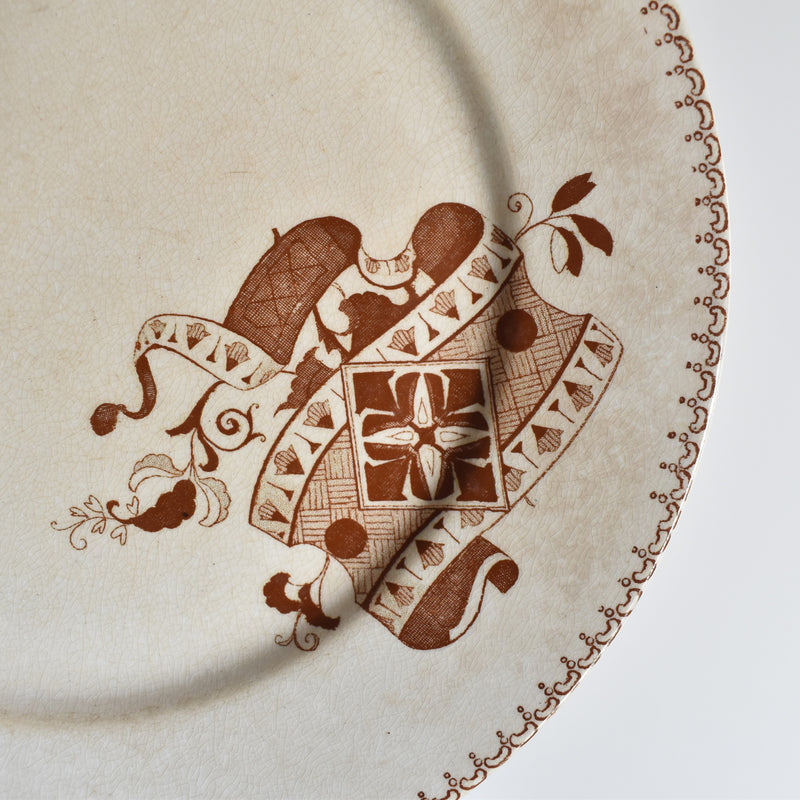 アンティークデザートプレート サルグミンヌ Opaque de Sarreguemines B