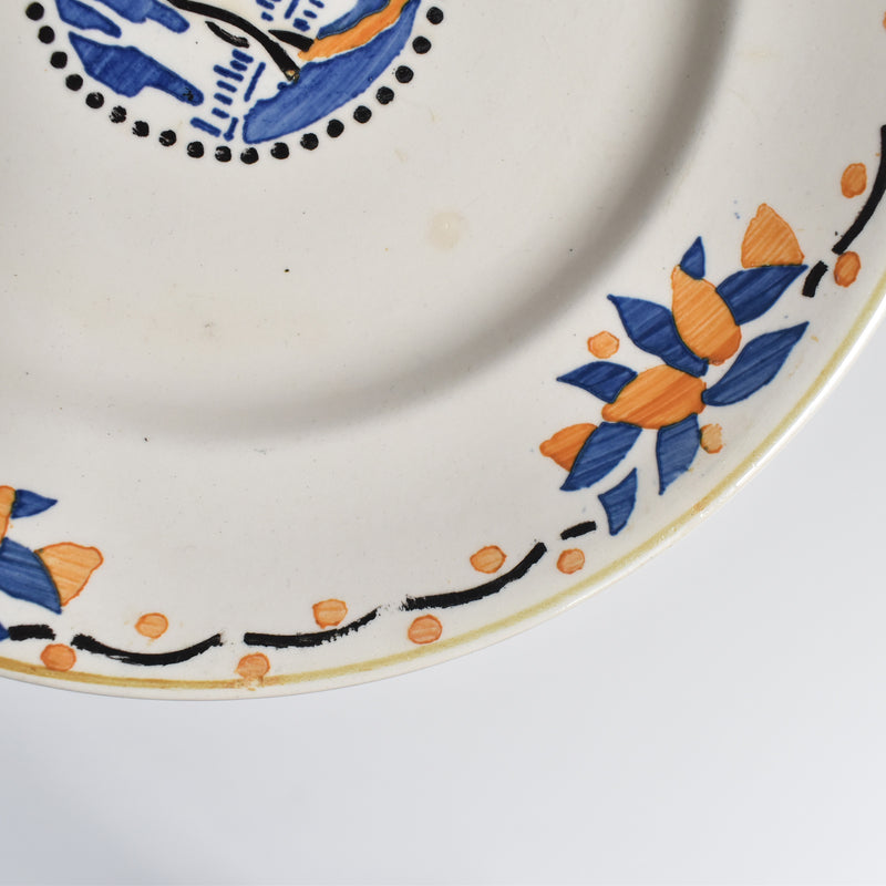Antique dessert plate, Longwy, Trianon B