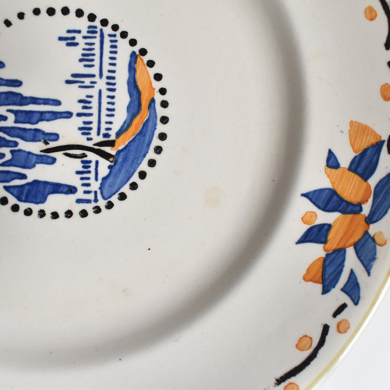 Antique dessert plate, Longwy, Trianon B