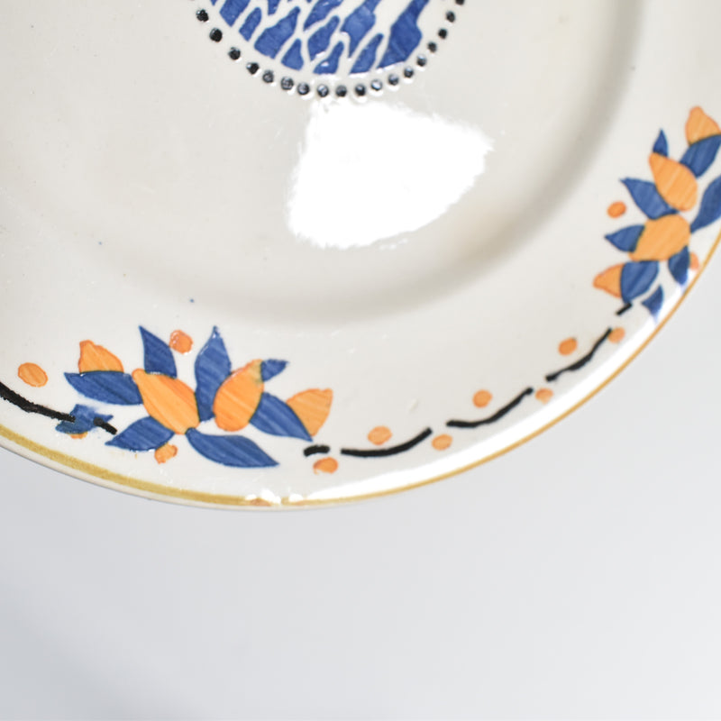 Antique dessert plate, Longwy, Trianon B
