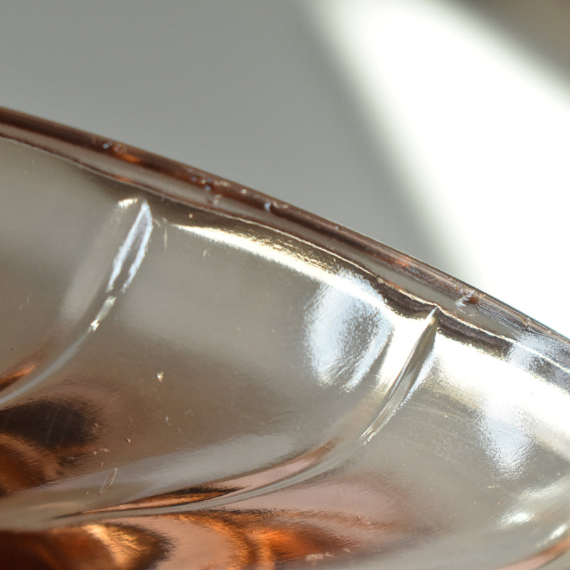 Vintage Art Deco Pink Glass Plate A