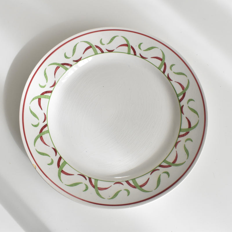 Vintage K&G Luneville Plate - Vert & Rouge A (Damaged - Sale Item)