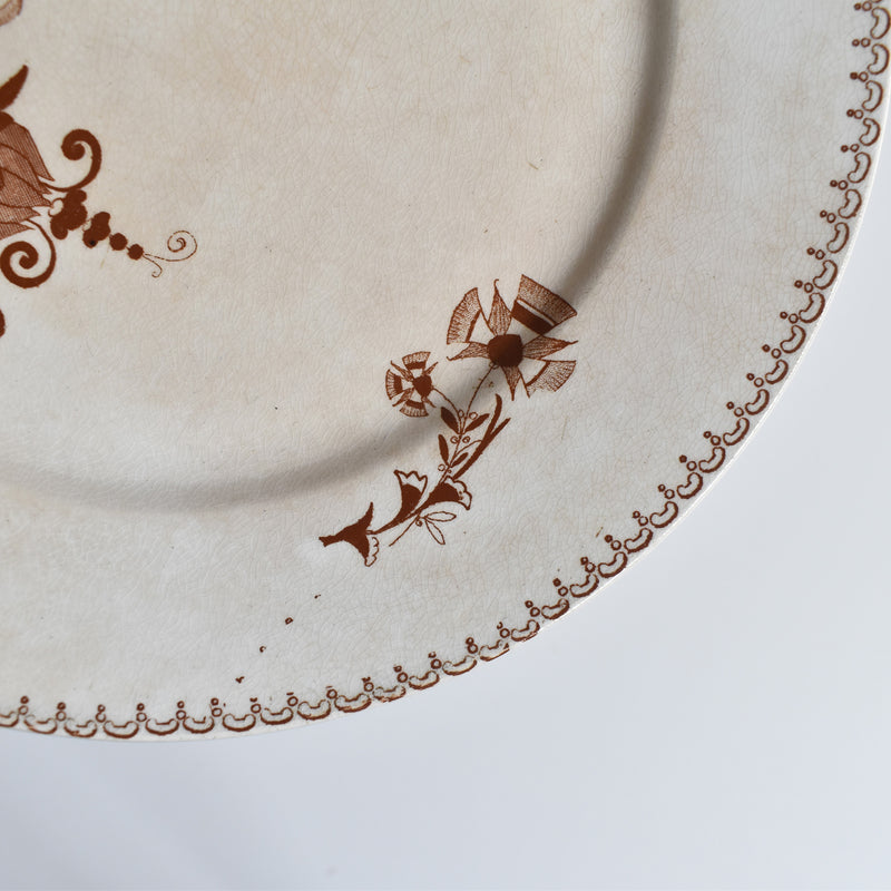 Antique dessert plate Sarreguemines Opaque de Sarreguemines C