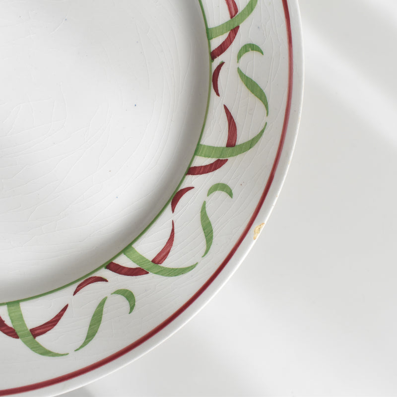 Vintage K&G Luneville Plate - Vert & Rouge A (Damaged - Sale Item)