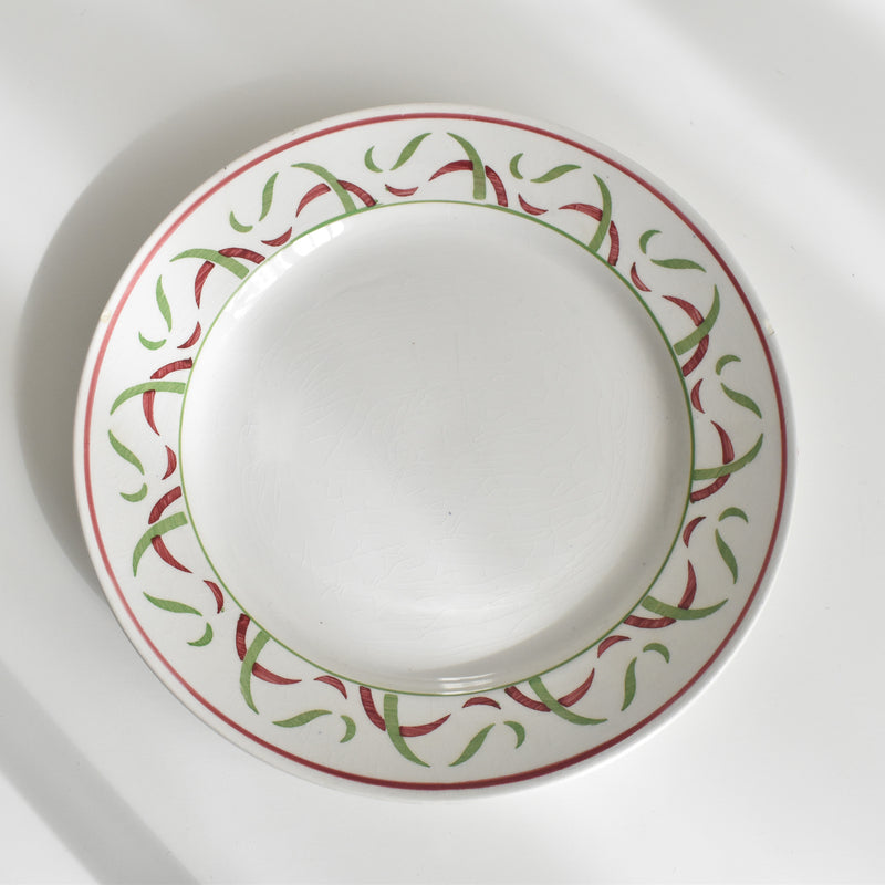 Vintage K&G Lunéville Plate - Vert & Rouge B (Damaged - Sale Item)