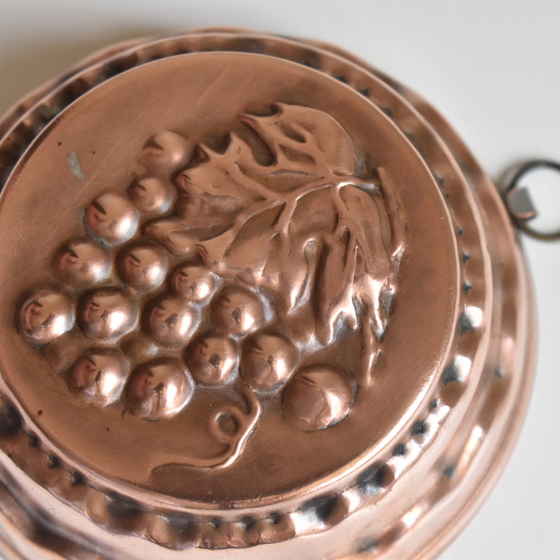 Vintage Copper Mold Cake Pan Raisin