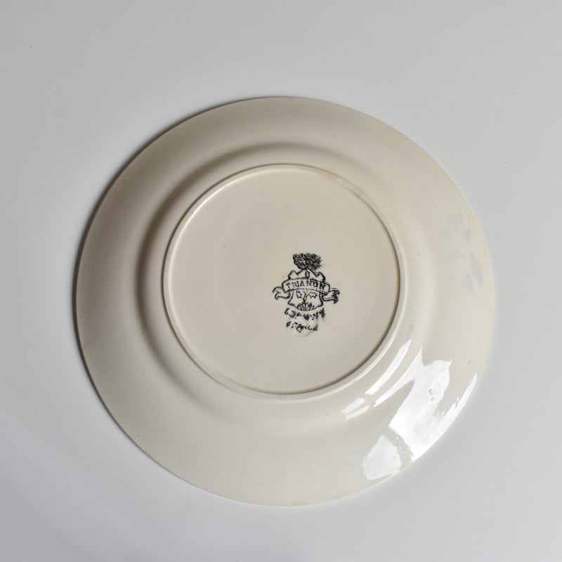 Antique dessert plate, Longwy Trianon D