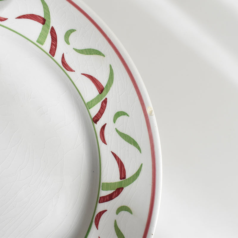 Vintage K&G Lunéville Plate - Vert & Rouge B (Damaged - Sale Item)