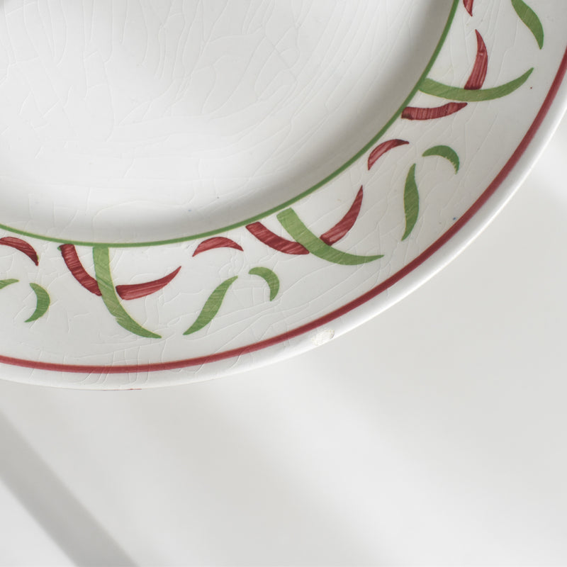 Vintage K&G Lunéville Plate - Vert & Rouge B (Damaged - Sale Item)