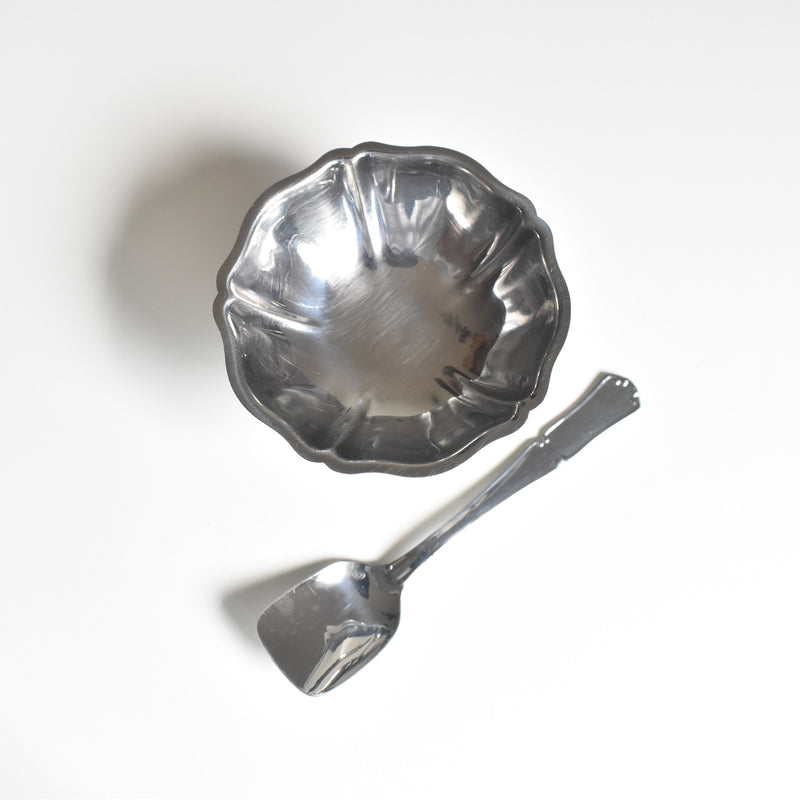 Vintage Ice Cream Coupes & Spoons, Jean Couzon, 6-Piece Set (Boxed) B