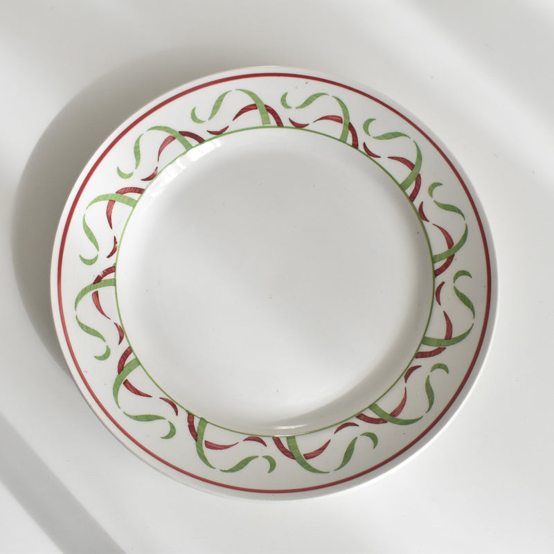 Vintage K&G Luneville Plate - Green & Red C (damaged, sale item)