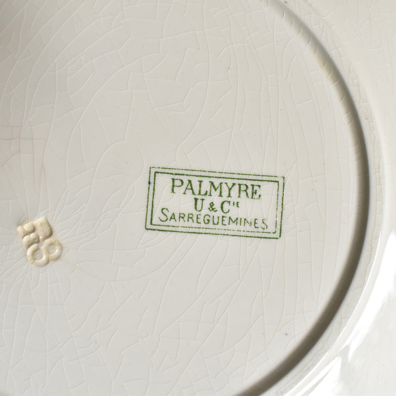 Antique Plate: U&C Sarreguemines Palmyre A