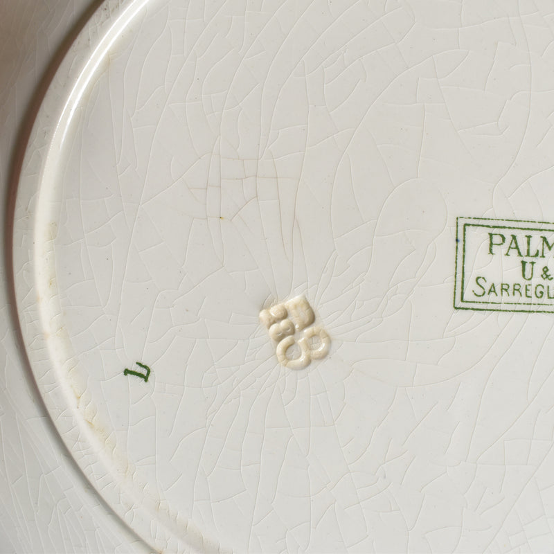 Antique Plate: U&C Sarreguemines Palmyre A