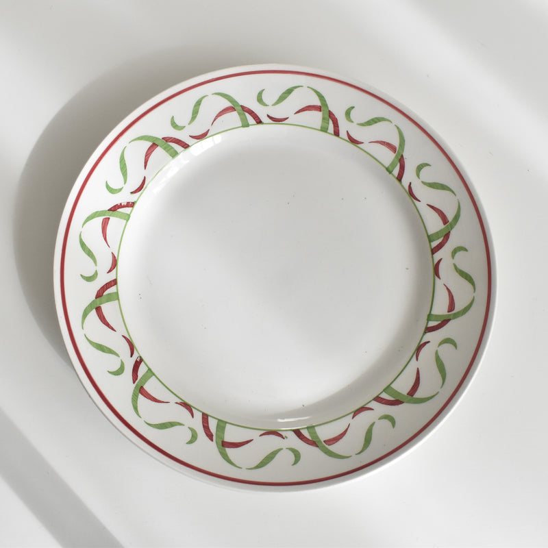 Vintage Plate K&G Luneville Vert & Rouge D (Damaged - Sale Item)