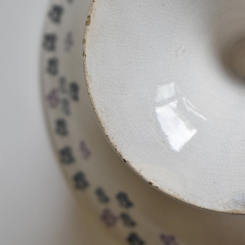 Antique Compote Dish (Faiencerie Lyonnaise)
