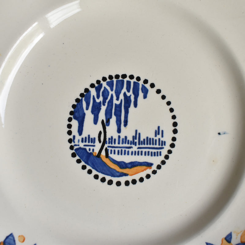 Antique dessert plate, Longwy Trianon D