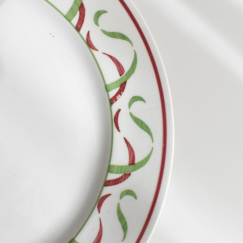 Vintage Plate K&G Luneville Vert & Rouge D (Damaged - Sale Item)