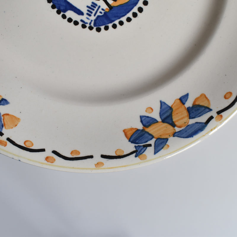 Antique dessert plate, Longwy Trianon D