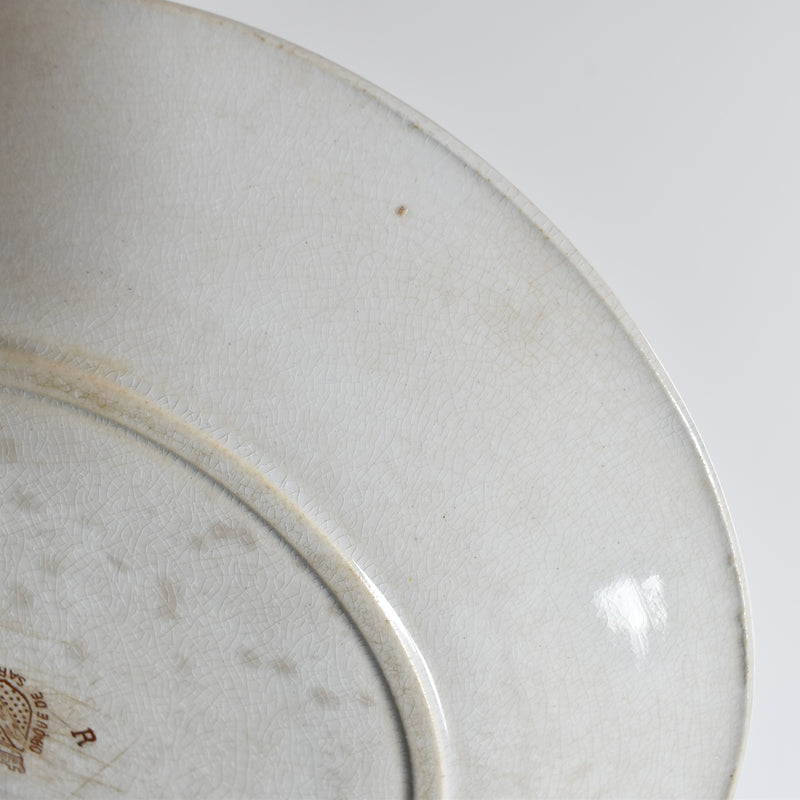 アンティークデザートプレート サルグミンヌ Opaque de Sarreguemines E