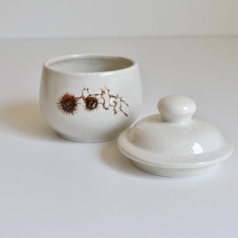 Vintage sugar bowl, Sarreguemines Chardons